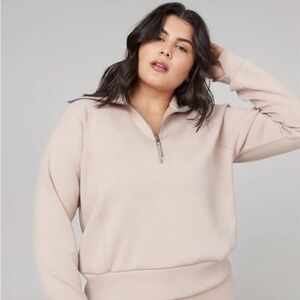 Pink Air Essentials Spanx half zip sweatshirt